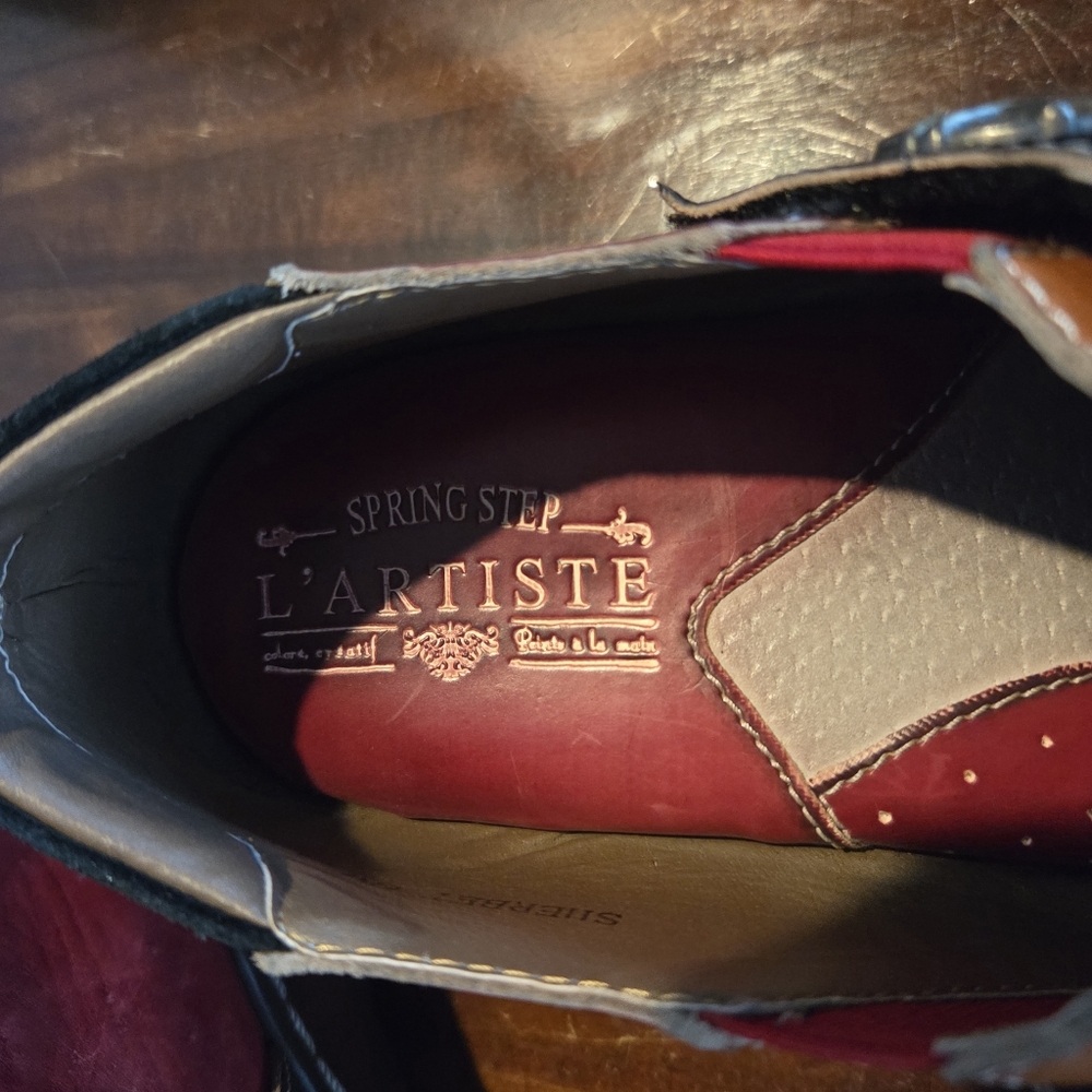 L’Artiste Sherbet Clogs EU40/US 9 |Hand-Painted Leather|Boho Comfort|Spring Step - Picture 3 of 6